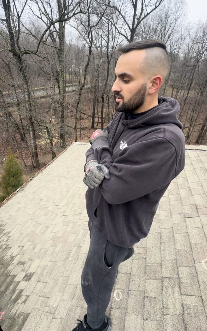 Becker Alrub on a roof inspection in Maryland